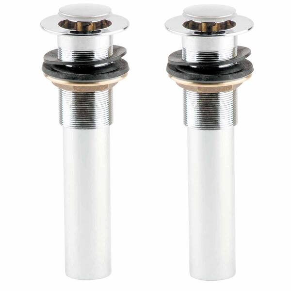 Sink Drain Chrome All Solid Brass PopUp No Overflow Pack of 2